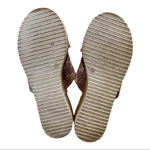 Miaoy Santorini  Sandals Flatform Croc Embossed Leather Slides Jute Edge - Picture 5 of 8